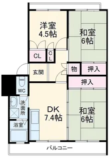 オークマ第三レジデンス【1階】の間取り
