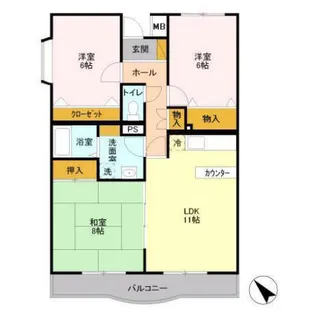 ルミエール南都【1階】の間取り
