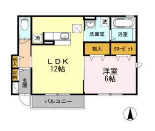 セレナ東海岸北A【101号室】の間取り