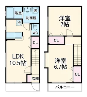 プラムガーデンE【3号室】の間取り