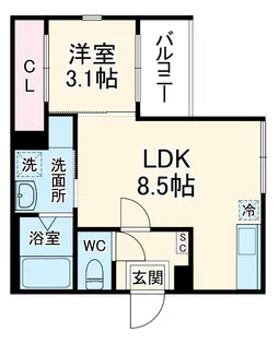 ハーモニーテラス大野【1階】の間取り