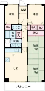 岸和田コーポラス1号棟【1102号室】の間取り