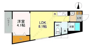 ルミエールエタンセルユイット【3階】の間取り