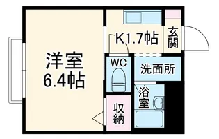 セルリアンブルー【206号室】の間取り