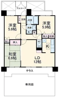 ライオンズマンション春日部壱番館【1階】の間取り