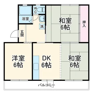 高津団地5街区15棟【3階】の間取り