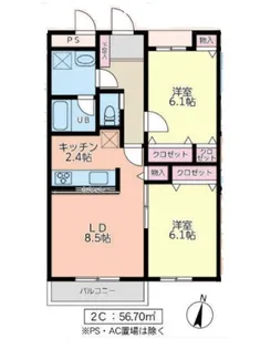 ガーデニア【2階】の間取り