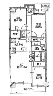 プラウド桜新町【2階】の間取り