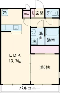 サンローヤル【1階】の間取り