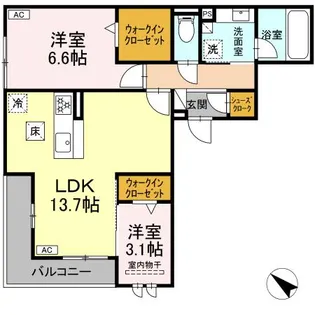 WILLⅢ【202号室】の間取り