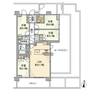 ヒルズグランデ稲毛パークフロント【4階】の間取り