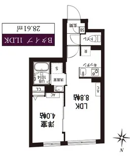 レピュア旗の台レジデンス【502号室】の間取り