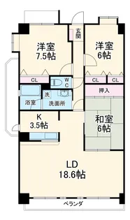 リーフマンショングランディア【603号室】の間取り