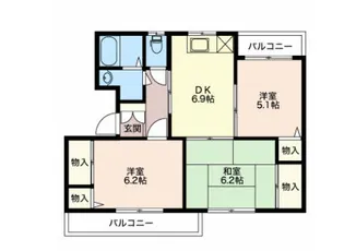グランメール千本B【2階】の間取り