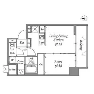 ブロード服部天神駅前レジデンス【601号室】の間取り