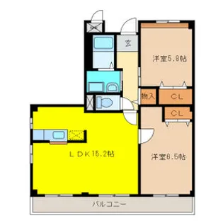 カーサ・タカバⅡ【3階】の間取り