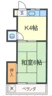 第一楠美荘【208号室】の間取り