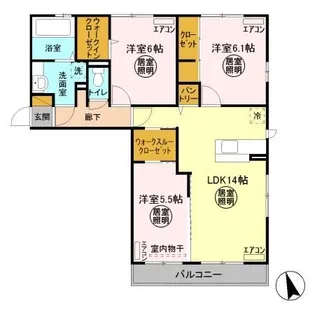 リバーサイド・レジデンス【2階】の間取り