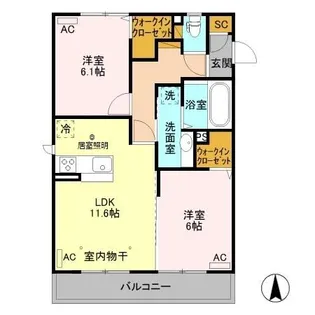 イリス デ マレ【2階】の間取り