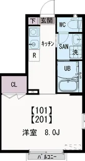 クレセントハウスⅠ【1階】の間取り