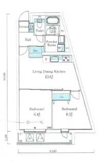 SOLASIAresidence大井町【401号室】の間取り