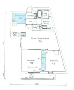 SOLASIAresidence大井町【501号室】の間取り