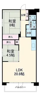 豊中スカイハイツ【6階】の間取り