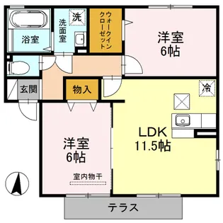 ディア・ドリーム B【1階】の間取り