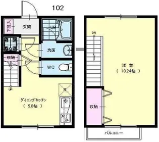 ベイフロント根岸【102号室】の間取り