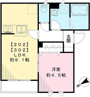 ルミエール平井【2階】の間取り