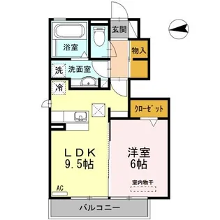 フェリオ ヒル【103号室】の間取り