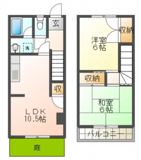 美登里ハイツ【1階】の間取り
