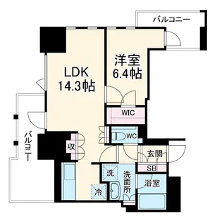 プラウドタワー名駅【5階】の間取り
