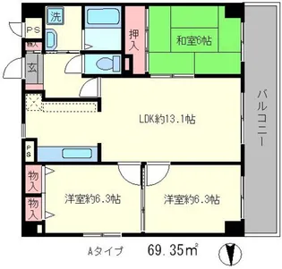 ティファール【9階】の間取り