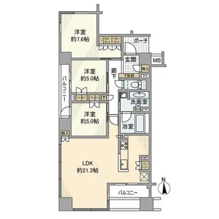 シティハウス南森町【5階】の間取り