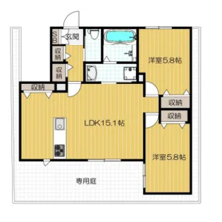 YU神崎川【1階】の間取り