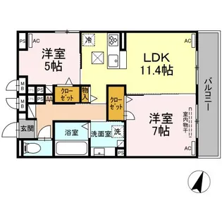 メゾン・ド・パルク小田井【1階】の間取り