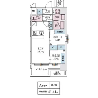 スプランディッド弁天町WEST【501号室】の間取り