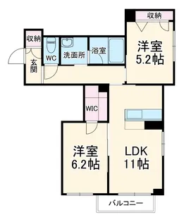 キャトルセゾン【102号室】の間取り