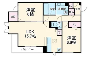 グラシオン【3階】の間取り