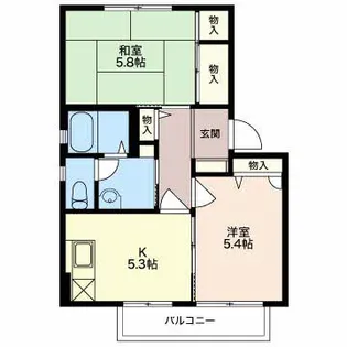 ファミーユM B【201号室】の間取り