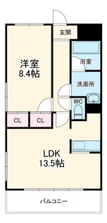 ウイング下小出【601号室】の間取り