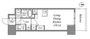 MELDIA CREST TAPP NAMBA-WEST【1107号室】の間取り