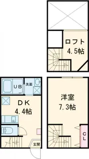ハーミットクラブハウス久我山【107号室】の間取り