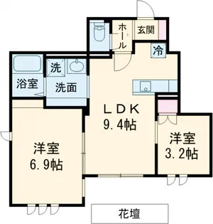 クレールムサシ【102号室】の間取り
