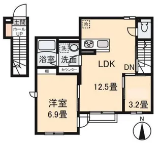 クレールムサシ【202号室】の間取り