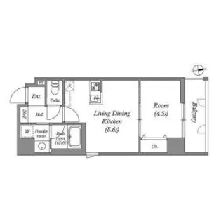 ブロード服部天神駅前レジデンス【6階】の間取り