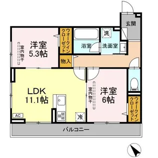 D Paina 鴨居Ⅱ【203号室】の間取り