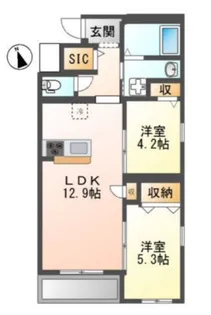 シャイン湘南【401号室】の間取り