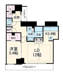 ザ・ファインタワー大阪肥後橋【25階】の間取り